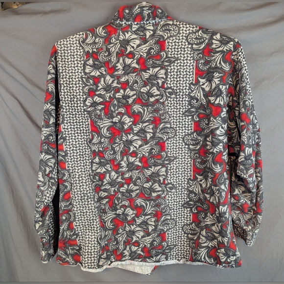 Rockies Vintage USA Made Western Womens Size 18 Button Down Shirt Red/Gray - Picture 3 of 13